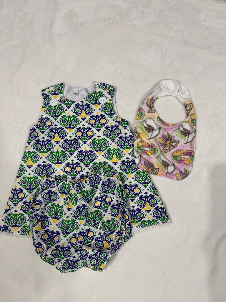Mardi Gras Dress And Matching Bloomers Mardi Gras Bib